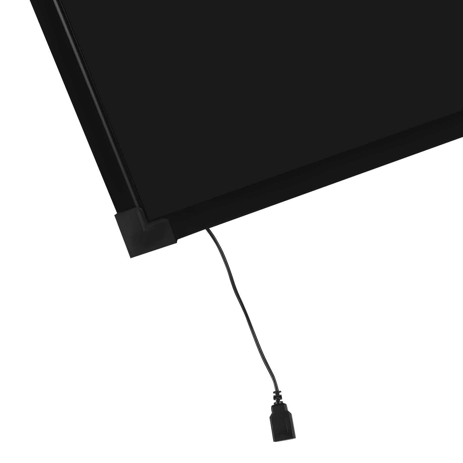 Lavagna pubblicitaria a LED, 60 x 80 cm, con ganci, angoli anti-collisione, per decorazioni, manifesti, lavagne a casa, negozi, bar, ristoranti, nero