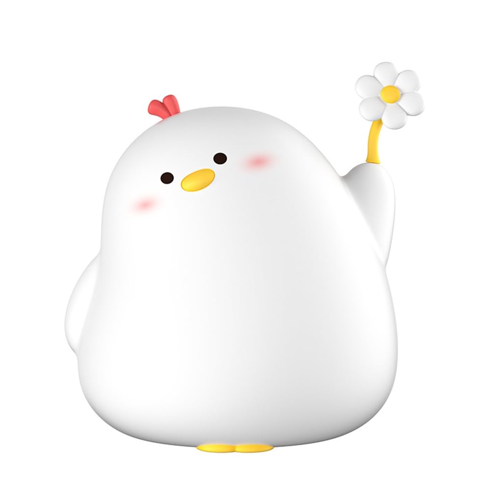 CTRLZS Chicken Cute Night Light, Nightlight for Room/Bedside, Silicone Soft Lamp with 30Min Timer and Auto Off,