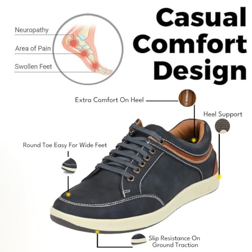 Centrino Casual Sneakers for Men | Stylish Lace-Up Sneakers with Cushioned Insole | Comfortable Walking Shoes with Rounded Front & Anti-Skid Sole (3322)
