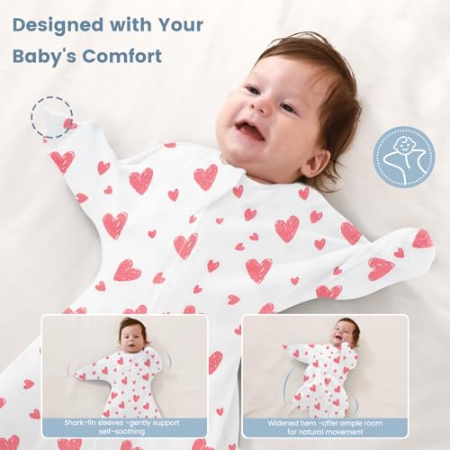 Image of ZIGJOY Swaddle Sleep Sack 6-12 Months, 1.0 Tog Cotton Baby Swaddle Blanket