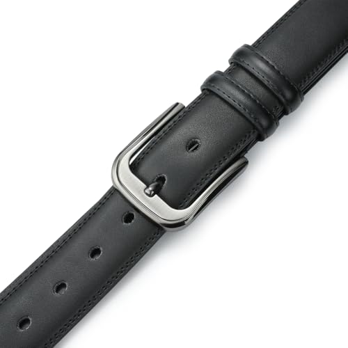 Mens Belt Men Belts 33"-71" Plus Size Leather Waist Black Belt for Business Casual Work Jeans 1.49 Inch Wide.2