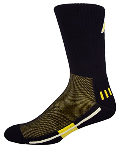 Black, Yellow, White AiRFLeX Performance Crew Socks2