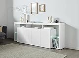 Dmora - Credenza Wilmer, Buffet da soggiorno a 4 ante, Madia da salotto, Credenza moderna,...