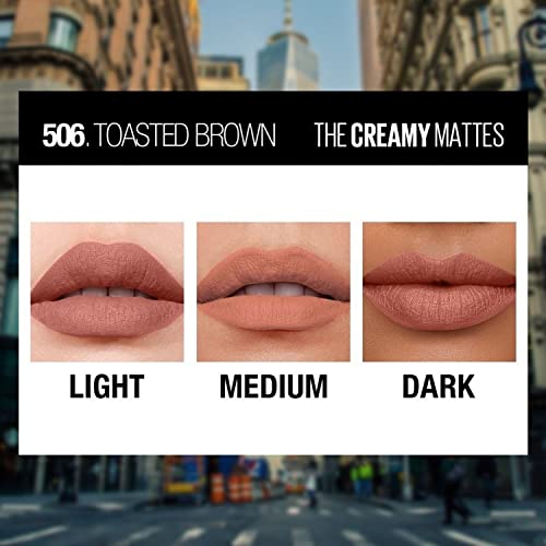 Image of Maybelline New York Color Sensational Powder Matte Lipstick, Toasted Brown, 3.9g