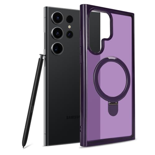 Image of Cavor for Samsung Galaxy S23 Ultra Case,Compatible with Magsafe,Dark Purple | Galaxy S23 Ultra Phone Case with Stand Magnetic, Shockproof Slim Protective Cases for Women Men