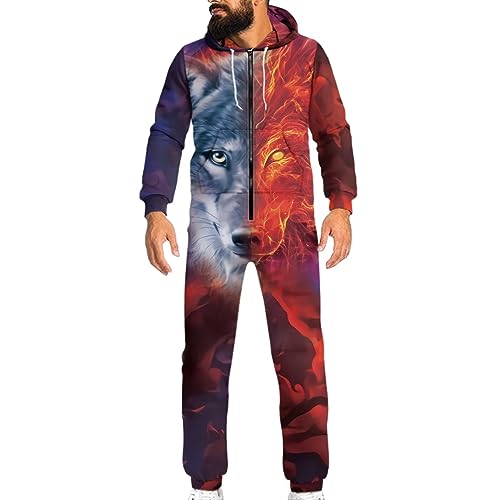 ZFRXIGN Fashion Jumpsuit Onesie for Men S-4XL Pajamas Casual Playsuit