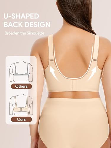 Image of Angelhood Seamless Nursing Bra for Women Wire Free Full Coverage Nursing Bra T-Shirt Bra with Extra Extender