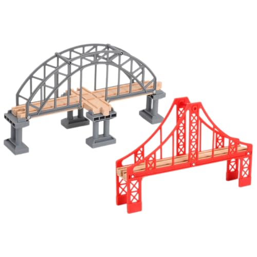 DECHOUS 2pcs Train Bridge Model Railroad Car Track The Train Model Train Bridge Railway Train Cars Train Table Scale Bridge Tracks Train Track Decorative Bridge Model Plastic