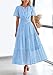 PRETTYGARDEN Womens 2025 Summer Maxi Dress Short Sleeve V Neck Hollow Out Eyelet A Line Long Flowy Beach Vacation Dresses (Light Blue,XX-Large)