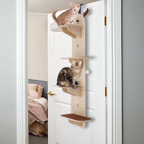 Árbol para Gatos de Puerta 4 Niveles Madera y Hierro miniatura 7