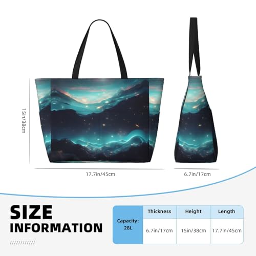 Science Fiction Stars Large Capacity Beach Travel Bag, Foldable Beach Bag with Zipper, Great for Grocery Bag Pool Gym Travel Shopping4