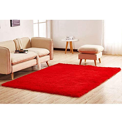 洗えるラグマット マイクロファイバー ラグカーペット 長方形 レッド赤 厚手 カーペット ホットカーペット対応 200cm*200cm シャギーラグ 洗える 滑り止め 絨毯 じゅうたん シャギー CARPET かーぺっと らぐ おしゃれ らぐ 洗濯 抗菌