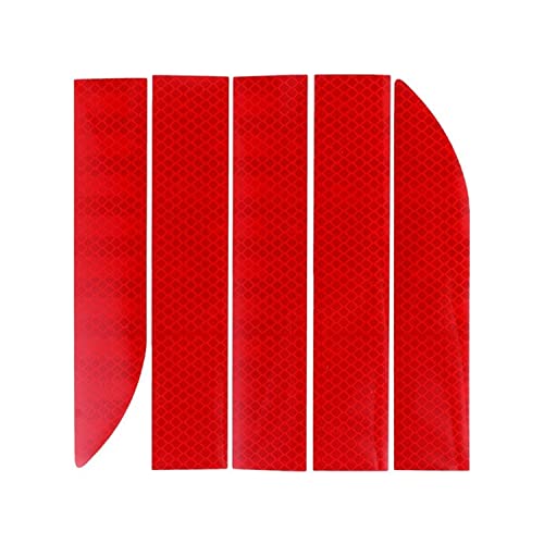 Tissting 5 Piezas Pegatina Reflectante Trasera de Alta Intensidad Raya Fuerte Impermeable Viscosidad Duradera Pegatinas de Parachoques de Coche para Artículos Personales Cascos Scooters(A)
