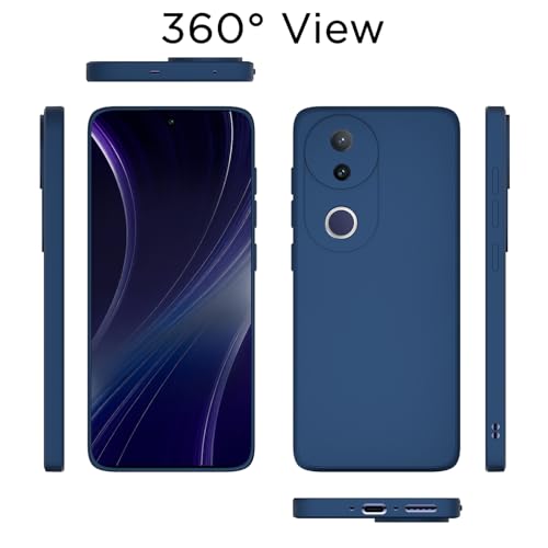 Image of Outlouders Back Cover for Vivo T4R 5G / Vivo V50e 5G / Vivo V50 5G | Camera Protection | Durable Soft Matte Silicone Bumper Case (Blue)