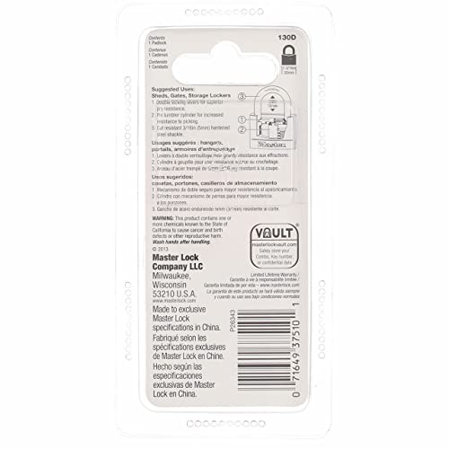 Image of Master Lock 130D 1-3 /6 inch Brass Padlock