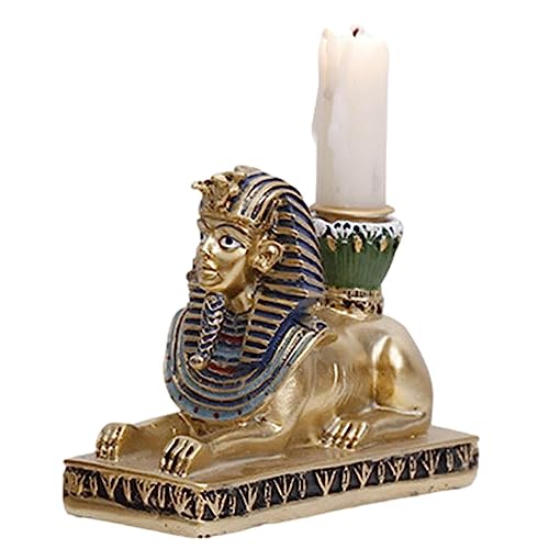 Miake Candelero Egipcio Antiguo,Mesa candelabro Egipcio - Figura Resina egipcia, Escultura Dios, portavelas para coleccionables egipcios, centros Mesa, Suministros