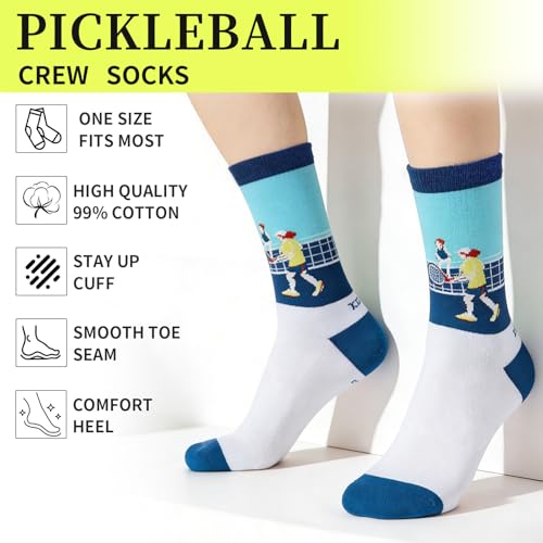 Image of KOFULL Funny Pickleball Socks, Pickleball Themed Sock, Crew /Ankle socks, Accessories Gifts for Pickleball Fan Gift, Size 6-13