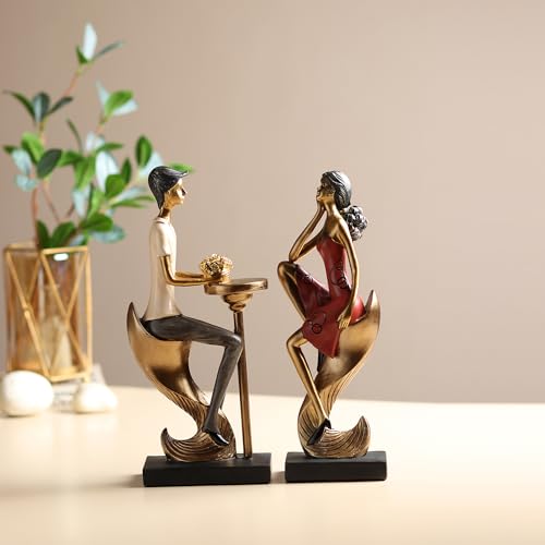 Image of ARMONIA Romantic Decorative Couple Figurine Set |Showpiece for Home Decor|Resin Statue| Elegant Sculpture for Anniversary,Valentine's Day,Wedding&Gift Items 26cm