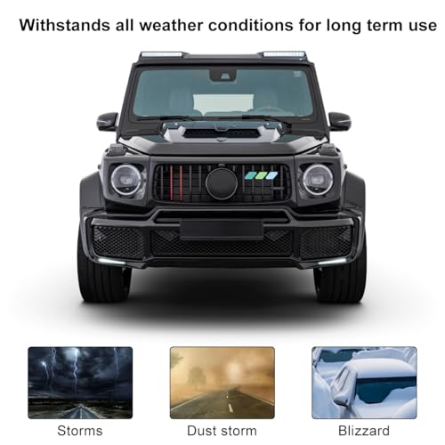 Image of Car Grille Decor Badge, Tri-Color Front Grille Decoration Label Emblem, Creative Badge Decal Auto Bumper Trim Compatible with Tacoma 4Runner, Exterior Car Accessories (Style J)