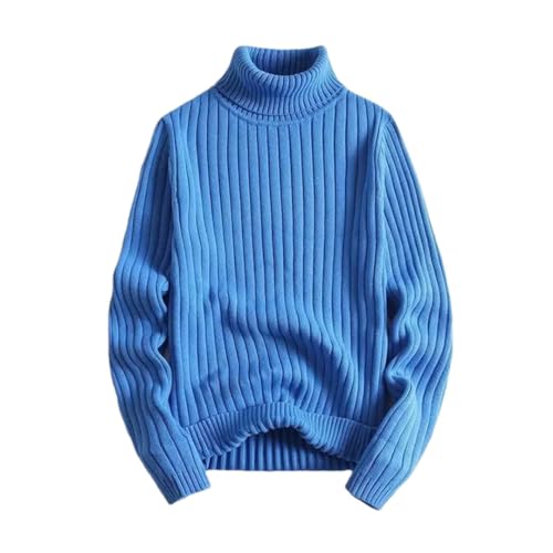 Men's Casual Turtleneck Sweater Warm Solid Knit Pullover Autumn and Winter