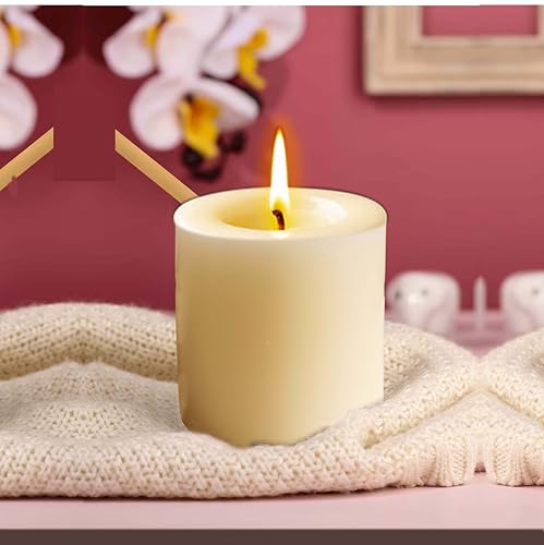 Image of Pure Source India Vanilla Scented Pillar Candle 3x3 inch Smokeless & Dripless Wax Candles for Home Decor and Light Festivals (Set of 1)