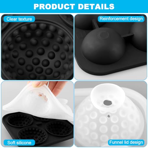 Molde para Hielos Bolas de Golf 4 Cavidades 3D Silicona miniatura 4