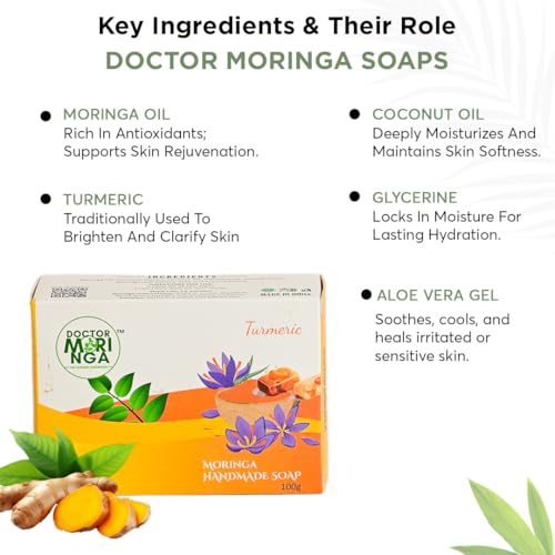 Image of Herbal Handmade Bathing Soap 100gm (2 Piece) | Turmeric Soap for Deep Cleansing | Removes Dirt & Impurities | No Mineral Oils | Suitable for All Skin Types