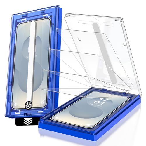 EZ-GLAZ-4 Pack for Samsung Galaxy S25+ Plus/ S24+ Plus Screen Protector [6.7] 100% Fingerprint Unlock 9H Tempered Glass Scratch Resistant 100% Bubble-Free HD Clear Case Friendly with Installation Box