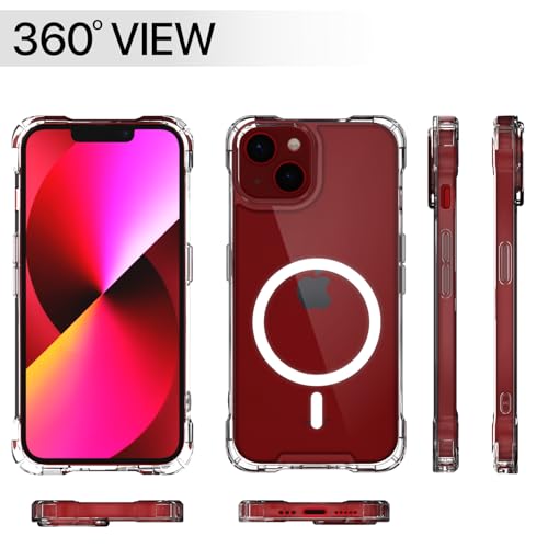 Image of Amazon Basics Back Cover for iPhone 13 Mag-Safe Shockproof PC + TPU Protective Case Magnetic Support Bumper Case (Transparent Mag-Safe)