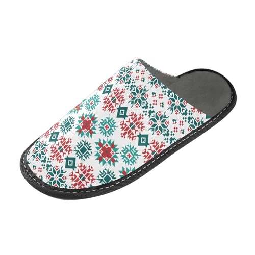 Slippers for Women Pattern Of Traditional Nordic Patterns Soft Winter Warm Shoes Indoor Outdoor Non-Slip House Travel Slippers2