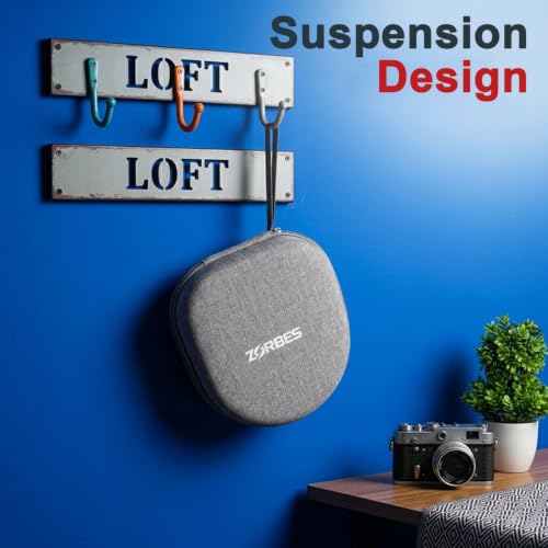 Image of ZORBES Headphone Travel Case Storage Bag, EVA Hard Shell Zipper Travel Case, Anti-Scratch Carry Case with Elastic Band & Mesh Pocket, Universal Compatible with Sony, JBL, Audio-Technica, 19.5x23cm