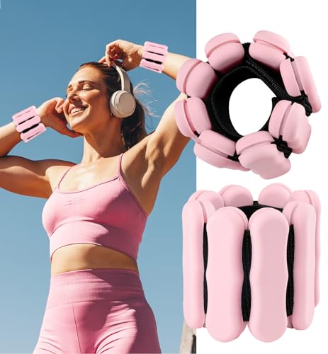 Image of Ankle & Wrist Weights for Women Men, Set of 2, 1 lb /2 lb Each | Adjustable Arm & Leg Weights, Soft Silicone Weighted Bracelet For Pilates Yoga Dance Walking Running Swimming Weight Loss