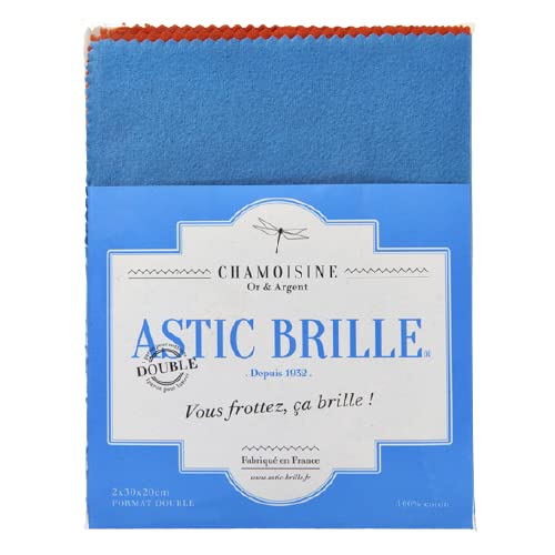 Astic Brille - Double - Un côté imprégné pour polir, un côté lustrant pour faire briller - 30x20cm