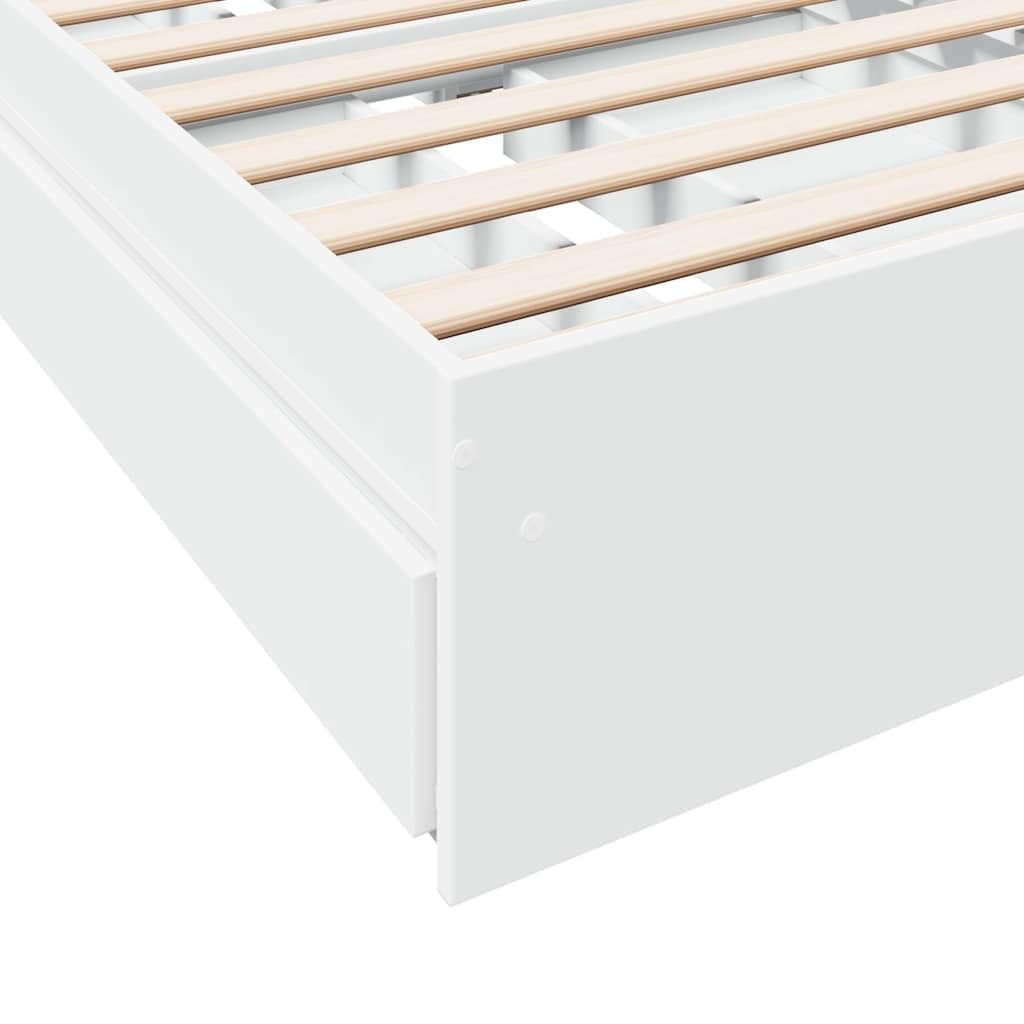 vidaXL Giroletto con Cassetti Bianco 75x190 cm in Legno Multistrato