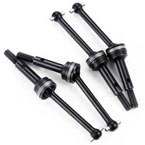 1 Set Front Rear CVD Drive Shafts Heavy Duty Steel Axle Driveshafts for 1/10 4-Tec 2.0 Mustang GT4 RC Car Upgrade Part (Front & Rear)