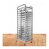 Estante Móvil Comercial De 15 Niveles For Bandejas De Horno, Carrito De Panadería Y Escurridor, Almacenamiento Refrigerado con Divisiones Ajustables