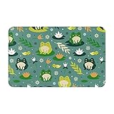 KOPOEELK Green Leaf Frogs Bath Mat, Non-Slip Absorbent Cute Green Frogs Bathroom Rug Home Decor 31x20 Inches
