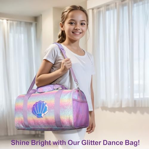 Image of Bagseri Dance Bag for Girls - Kids Duffle Travel Bag with Shoe Compartment