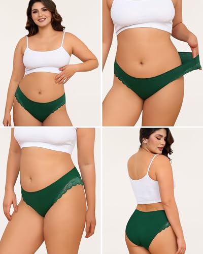 LEVAO Cotton Underwear for Women Lace Cheeky Ladies Brief Stretch Hipster Bikini Panties 6 Pack S-XXL4