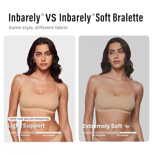 Image of INLYRIC Women's Inbarely Bralettes Cami Bras No Underwire Wireless Seamless Unlined Comfort Sports Bra