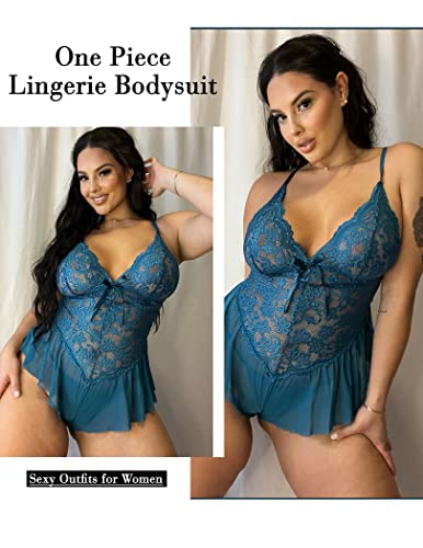 Lingerie grande taille femme Avidlove nuisette en dentelle col V l-5xl - 2
