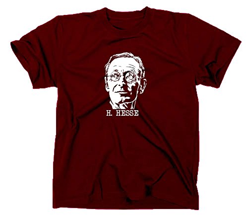 Hermann Hesse T-Shirt, Siddharta, unterm rad, steppenwolf, demian, XL, weinrot