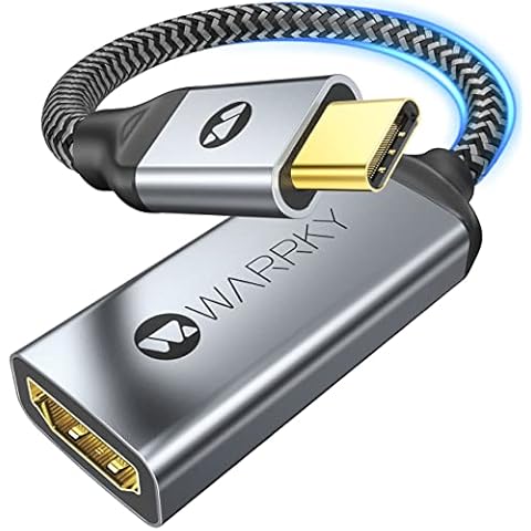 Warrky USB C to HDMI Adapter 4K, [Anti-Interference Gold-Plated Connector] Type C to HDMI Adapter, Thunderbolt 3/4 Compatible with Apple iPad Pro/Air, MacBook Pro/Air, iMac, Samsung Galaxy, Surface Cover