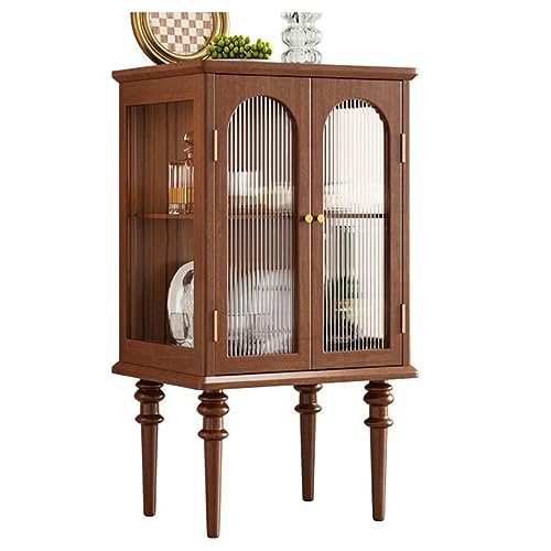 TJYYGHUJ Vitrine, Sideboard im Vintage-Stil aus Massivholz mit Glasdekoration und Weinaufbewahrung TJYYGHUJ Vitrine, Sideboard im Vintage-Stil aus Massivholz mit Glasdekoration und Weinaufbewahrung