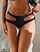 sunshinelady Women's Underwear Cut Out Sexy Bikini Panties Stretch String Hipster Boyshorts Plus Size Cheeky Briefs Black L