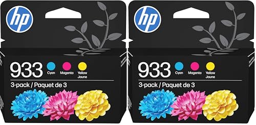 Image of HP 933 Cyan,Magenta,Yellow Ink Cartridges | Works with OfficeJet 6100,6600,6700,7110,7510,7610 | N9H56FN,(Pack of 6)