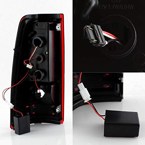 AKKON - Red Clear [Light Tube Bar] Fits 2003-2006 Silverado 1500/2500/3500 | 2007 Classic Model LED Tail Lights Brake Lamp Pair