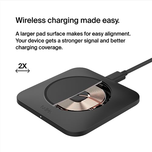 image for Belkin 15W Wireless Charger Qi-Certified, Non-Magnetic Easy Align Fast