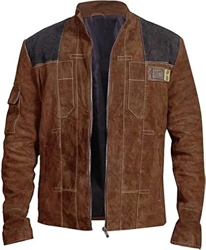 Han Solo Star Wars - Chaqueta de piel de ante para hombre, Marrón claro con cremallera, S | Ya disponible en tu tienda friki favorita! En mundofriki.es! Han Solo Star Wars - Chaqueta de piel de ante para hombre, Marrón claro con cremallera, S | Ya disponible en tu tienda friki favorita! En mundofriki.es!