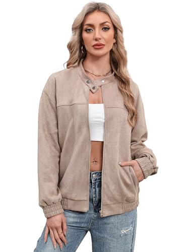 Image of Sampeel Leather Jacket Women Faux Oversized Motorcycle Bomber Coats 2026 Fall Fashion Outfits Winter Clothes